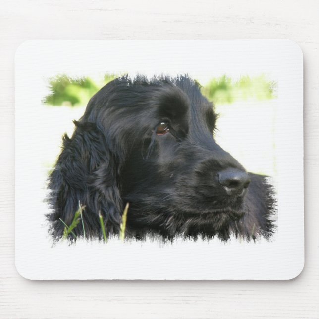 Schwarze Cocker spaniel-Hundemausunterlage Mousepad (Vorne)