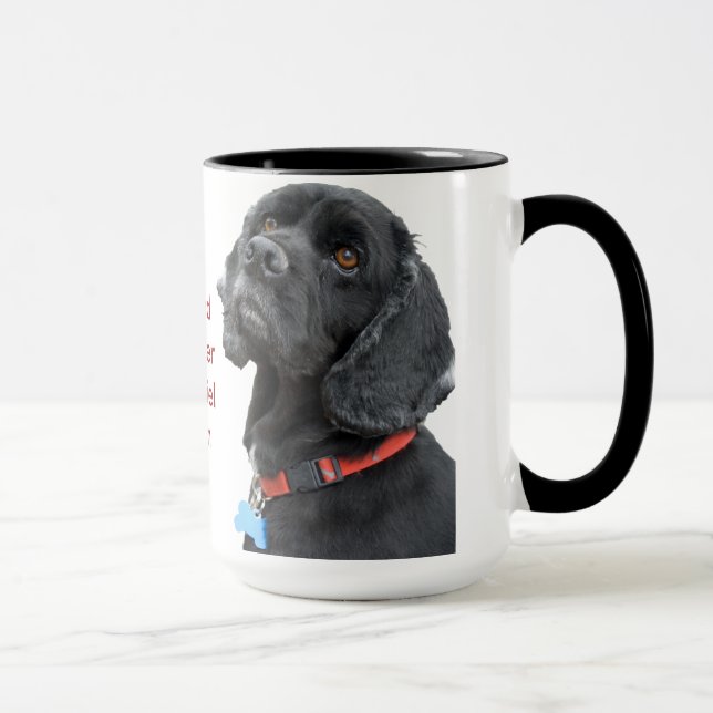 Schwarze Cockerspaniel-Kopf-Tasse Tasse (Rechts)