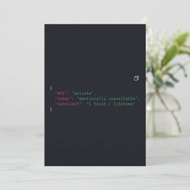 Schwarze Code-Inspirierte Individuelle Einladung (Stehend Vorderseite)