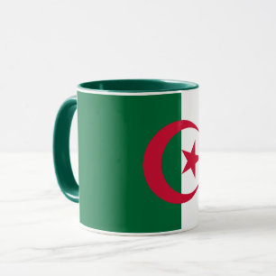 Schwarze Combo-Tasse mit algerischer Flagge Tasse