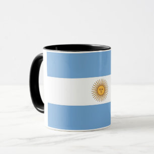 Schwarze Combo-Tasse mit argentinischer Flagge Tasse