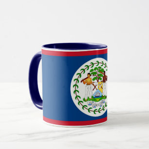 Schwarze Combo-Tasse mit Belize-Flagge Tasse