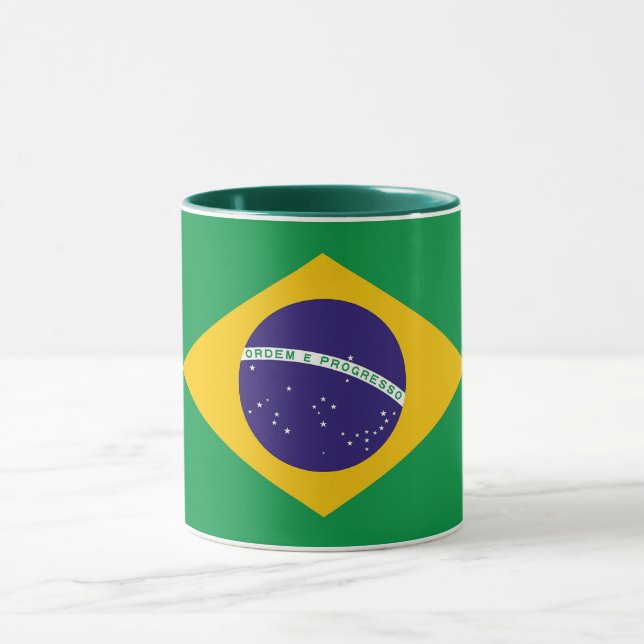 Schwarze Combo-Tasse mit brasilianischer Flagge Tasse (Zentrum)