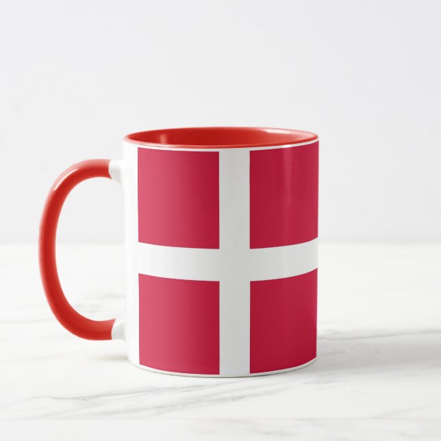 Schwarze Combo-Tasse mit dänischer Flagge Tasse (Links)