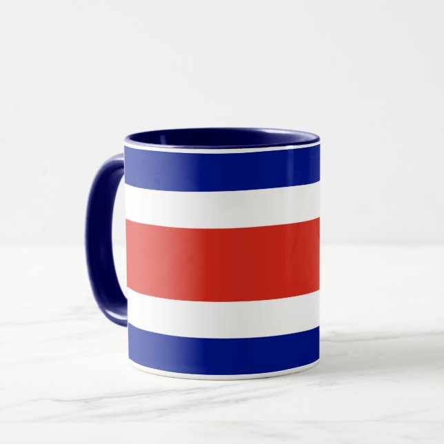 Schwarze Combo-Tasse mit der Flagge Costa Ricas Tasse (Vorderseite Links)