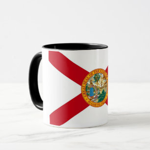 Schwarze Combo-Tasse mit der Flagge Floridas, USA Tasse