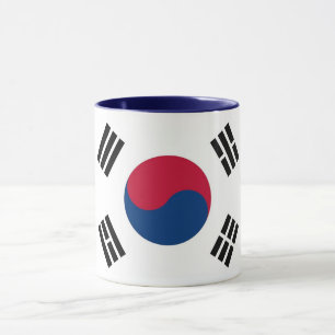 Schwarze Combo-Tasse mit der Flagge Südkoreas Tasse