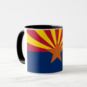 Schwarze Combo-Tasse mit der Flagge von Arizona, U Tasse