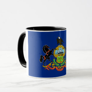 Schwarze Combo-Tasse mit der Flagge von Pennsylvan Tasse