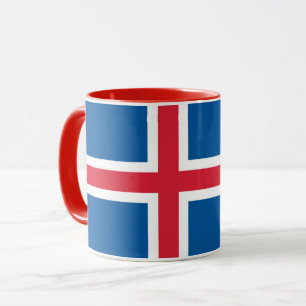 Schwarze Combo-Tasse mit isländischer Flagge Tasse