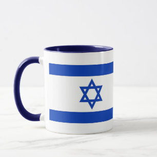 Schwarze Combo-Tasse mit israelischer Flagge Tasse