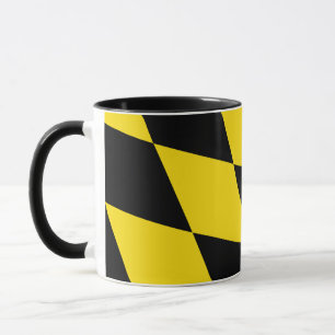 Schwarze Combo-Tasse mit Münchner Flagge, Bayern Tasse