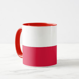 Schwarze Combo-Tasse mit polnischer Flagge Tasse