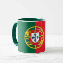 Schwarze Combo-Tasse mit portugiesischer Flagge