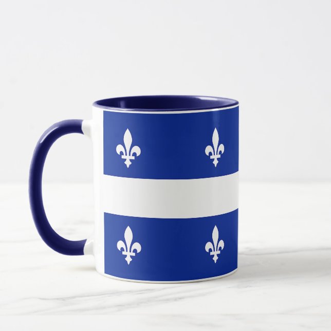 Schwarze Combo-Tasse mit Quebec-Flagge Tasse (Links)