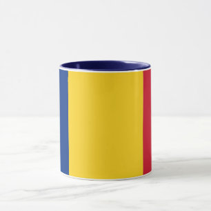 Schwarze Combo-Tasse mit rumänischer Flagge Tasse