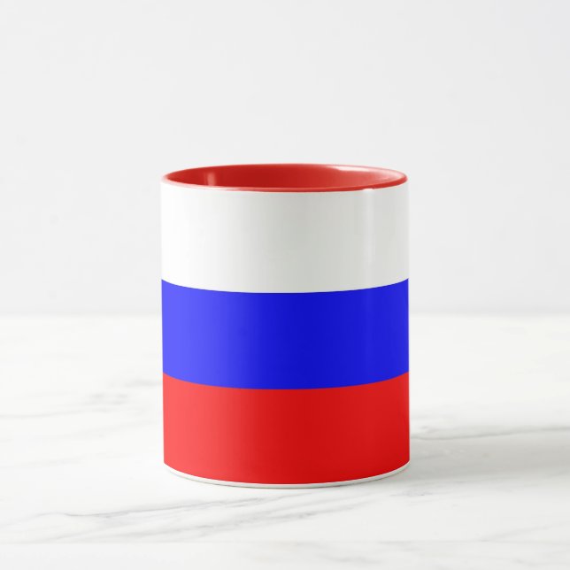 Schwarze Combo-Tasse mit russischer Flagge Tasse (Zentrum)