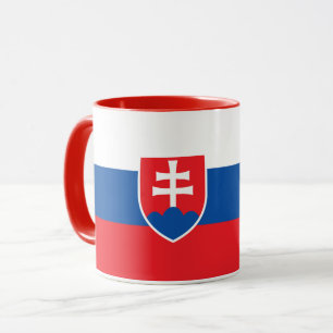 Schwarze Combo-Tasse mit slowakischer Flagge Tasse