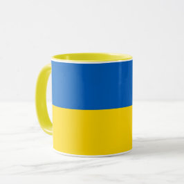 Schwarze Combo-Tasse mit ukrainischer Flagge Tasse