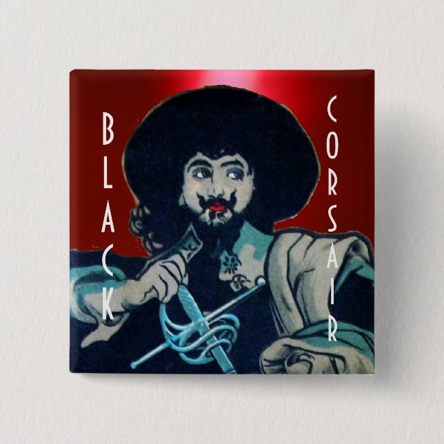 SCHWARZE CORSAIR-Perle rot Button (Vorderseite)