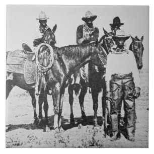 Schwarze Cowboys bei Bonham, Texas, c.1890 (b/w Fliese