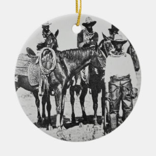 Schwarze Cowboys bei Bonham, Texas, c.1890 (b/w Keramikornament