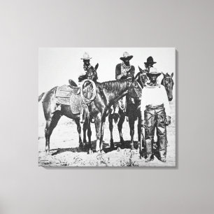 Schwarze Cowboys bei Bonham, Texas, c.1890 (b/w Leinwanddruck