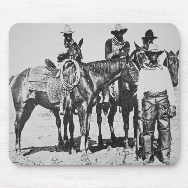 Schwarze Cowboys bei Bonham, Texas, c.1890 (b/w Mousepad (Vorne)
