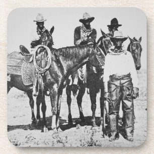 Schwarze Cowboys bei Bonham, Texas, c.1890 (b/w Untersetzer