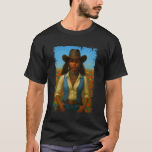 Schwarze Cowgirl Schwarze Geschichte Monat Afro Am T-Shirt