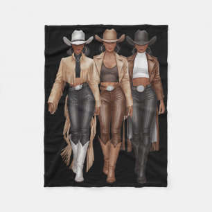 Schwarze Cowgirl Western Rodeo Melanin Cowgirl Fleecedecke