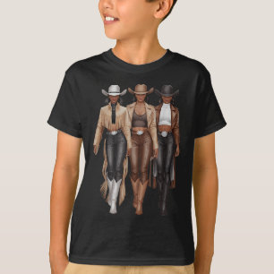 Schwarze Cowgirl Western Rodeo Melanin Cowgirl T-Shirt