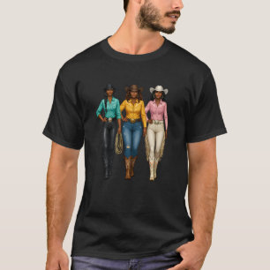 Schwarze Cowgirl Western Rodeo Melanin Schwarze Ge T-Shirt