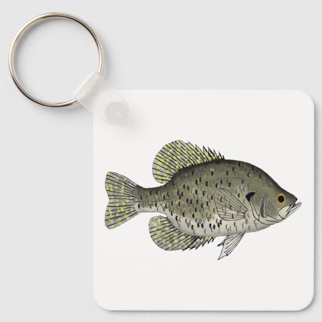 Schwarze Crappie Schlüsselanhänger (Vorderseite)