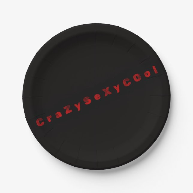 Schwarze CrazySexyCool Themen-Papierplatten Pappteller (Vorderseite)