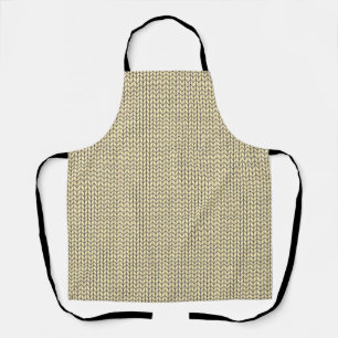 SCHWARZE CREAM STRICK All-Over-Print-Schürze Schürze