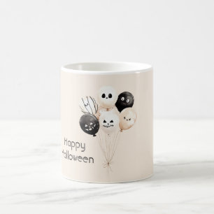 Schwarze Creme Halloween-Balloons Kaffeetasse