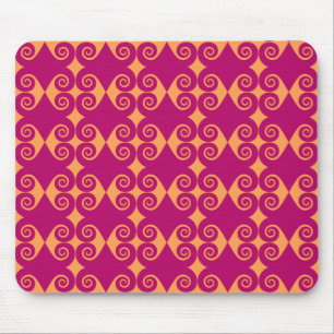 Schwarze Curly Diamond Muster Mousepad
