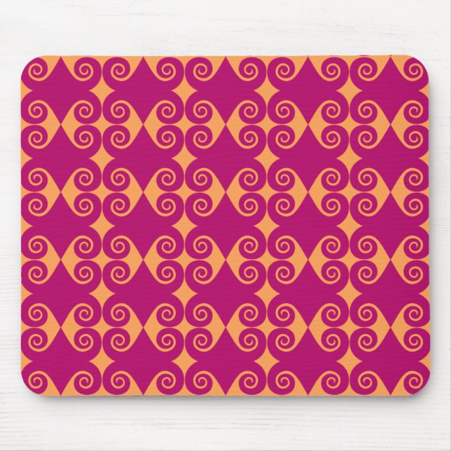 Schwarze Curly Diamond Muster Mousepad (Vorne)