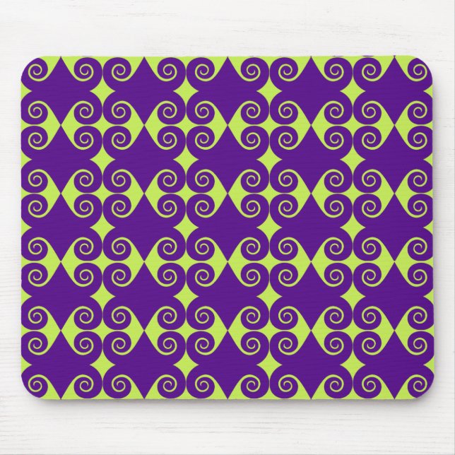 Schwarze Curly Diamond Muster Mousepad (Vorne)
