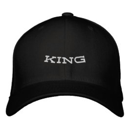 Schwarze Custom KING Name Visor-Mütze Stylische Mä Bestickte Baseballkappe