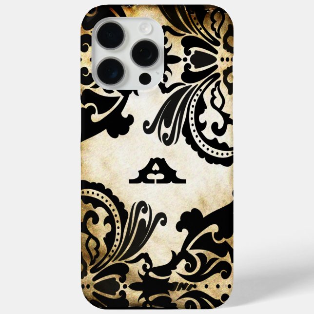 Schwarze Damaskus Personalisierte iPhone Gehäuse w Case-Mate iPhone Hülle (Rückseite)