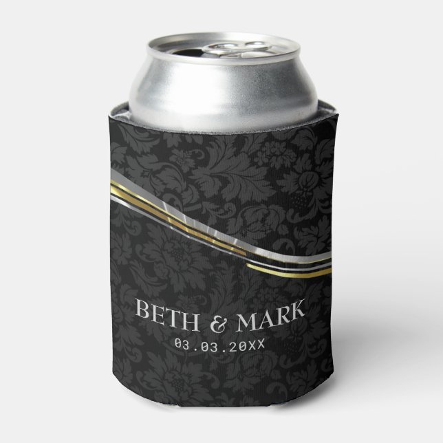 Schwarze Damaskus Silver & Gold Akzente Dosenkühler (Kanne Vorderseite)