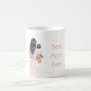 Schwarze Dame Rosa Kleid Beste Mutter Aller Zeiten Kaffeetasse