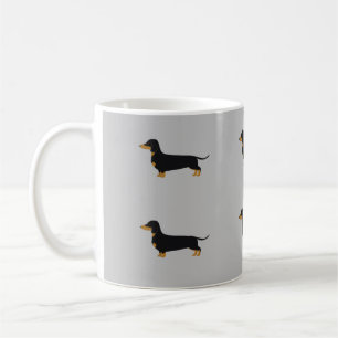 Schwarze Daschund-Grau-Tasse Kaffeetasse