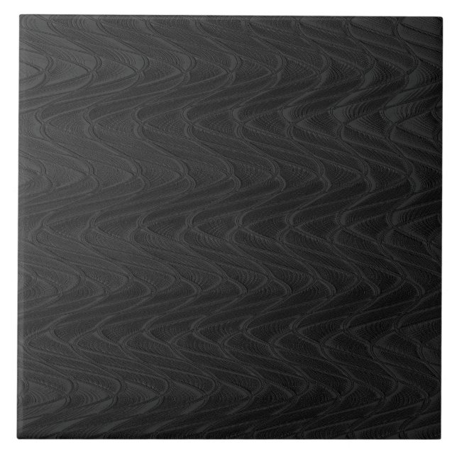 Schwarze dekorative Wavy Keramik Tile Fliese (Vorderseite)