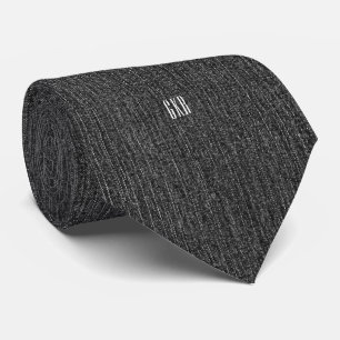 Schwarze Denim, moderne einseitige Krawatte mit Mo