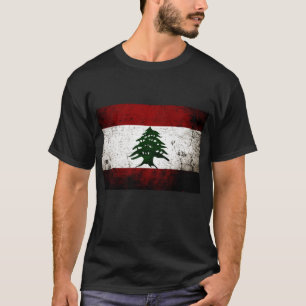Schwarze der Schmutz-Libanon-Flagge T-Shirt