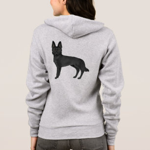 Schwarze Deutsche Schäferhund-Illustration stehend Hoodie