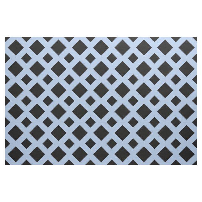 Schwarze Diamanten auf hellblauem geometrischem Stoff (Fat Quarter (45,7 x 55,9 cm))
